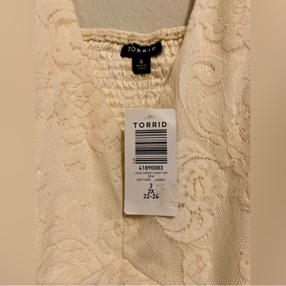Torrid Cream Lace Corset Crop Top. NWT - Picture 6 of 6